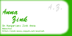 anna zink business card